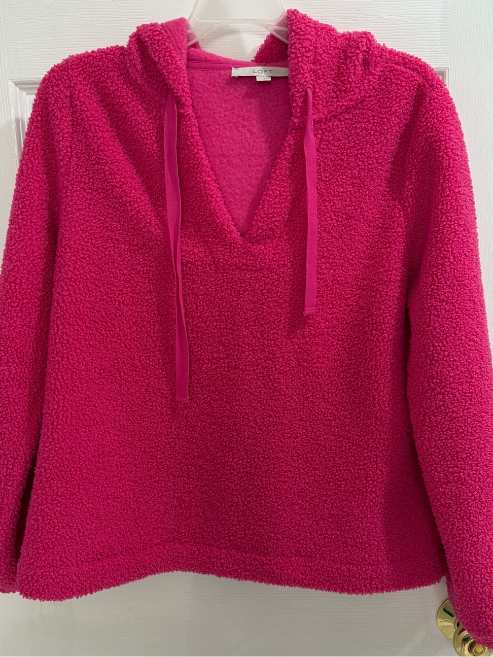 LOFT Hot Pink Sherpa Pullover Hoodie